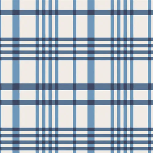 100% Cotton Happy Plaid - Blue designed by Maureen Cracknell
