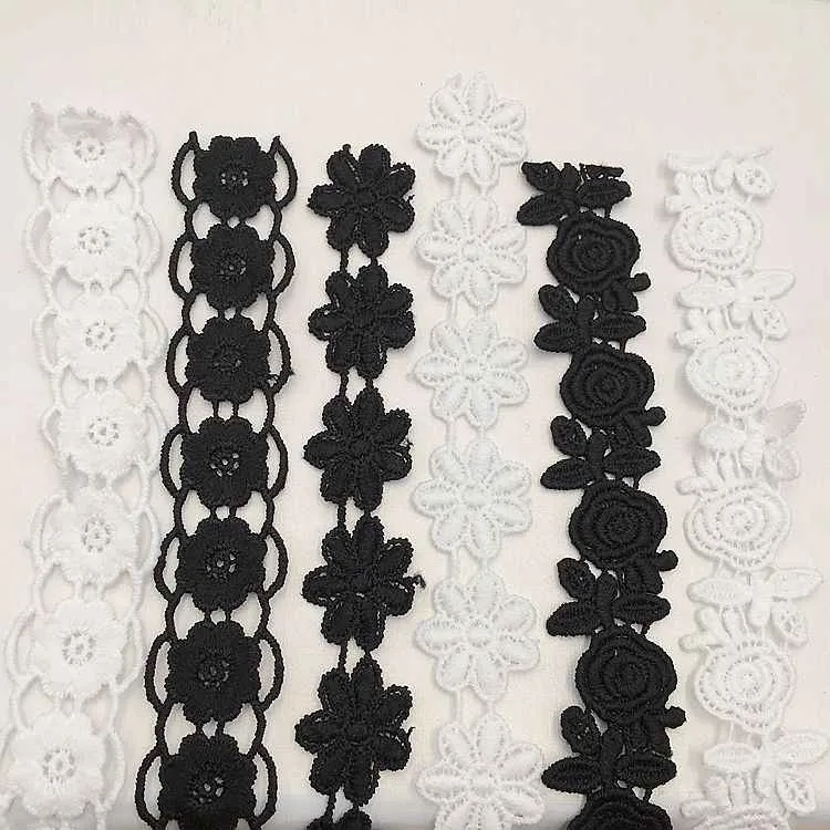 1.5-2.5cm Milk Silk Embroidered Lace Trim for Women’s Fashion 10 Yards