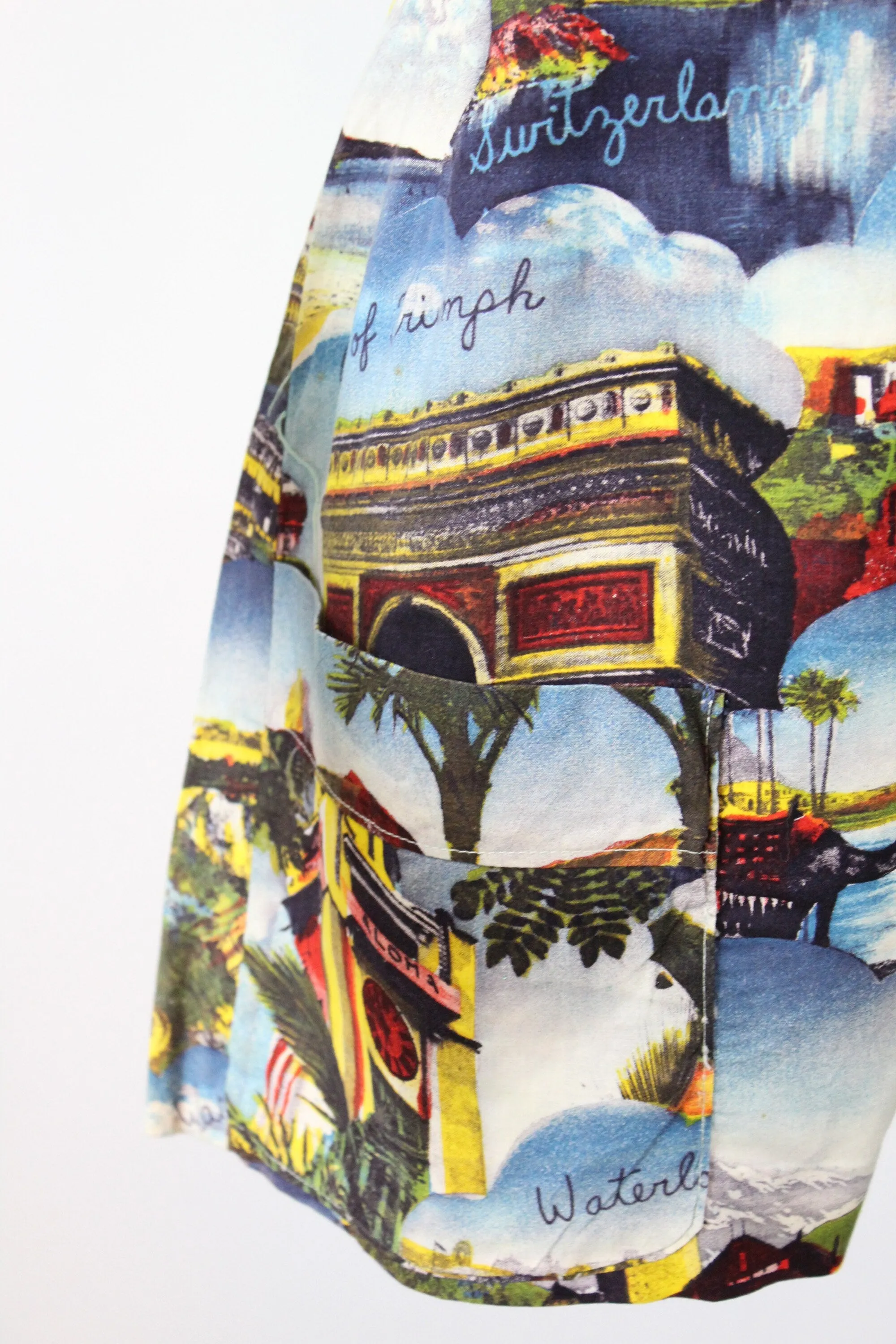 1950s TRAVEL novelty print paris monte carlo romper small | new spring summer