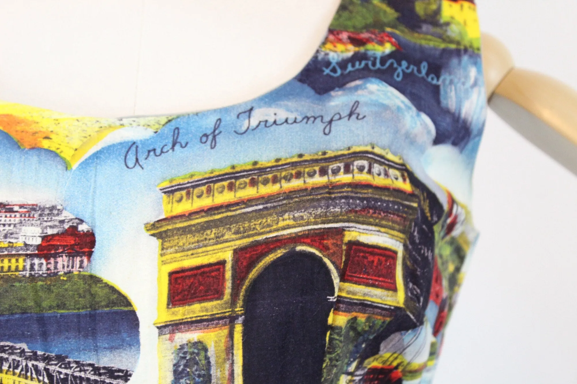 1950s TRAVEL novelty print paris monte carlo romper small | new spring summer