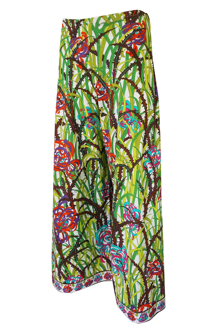 1960s Pucci Rare Printed Cotton Halter Top & Wide Leg Pant Set