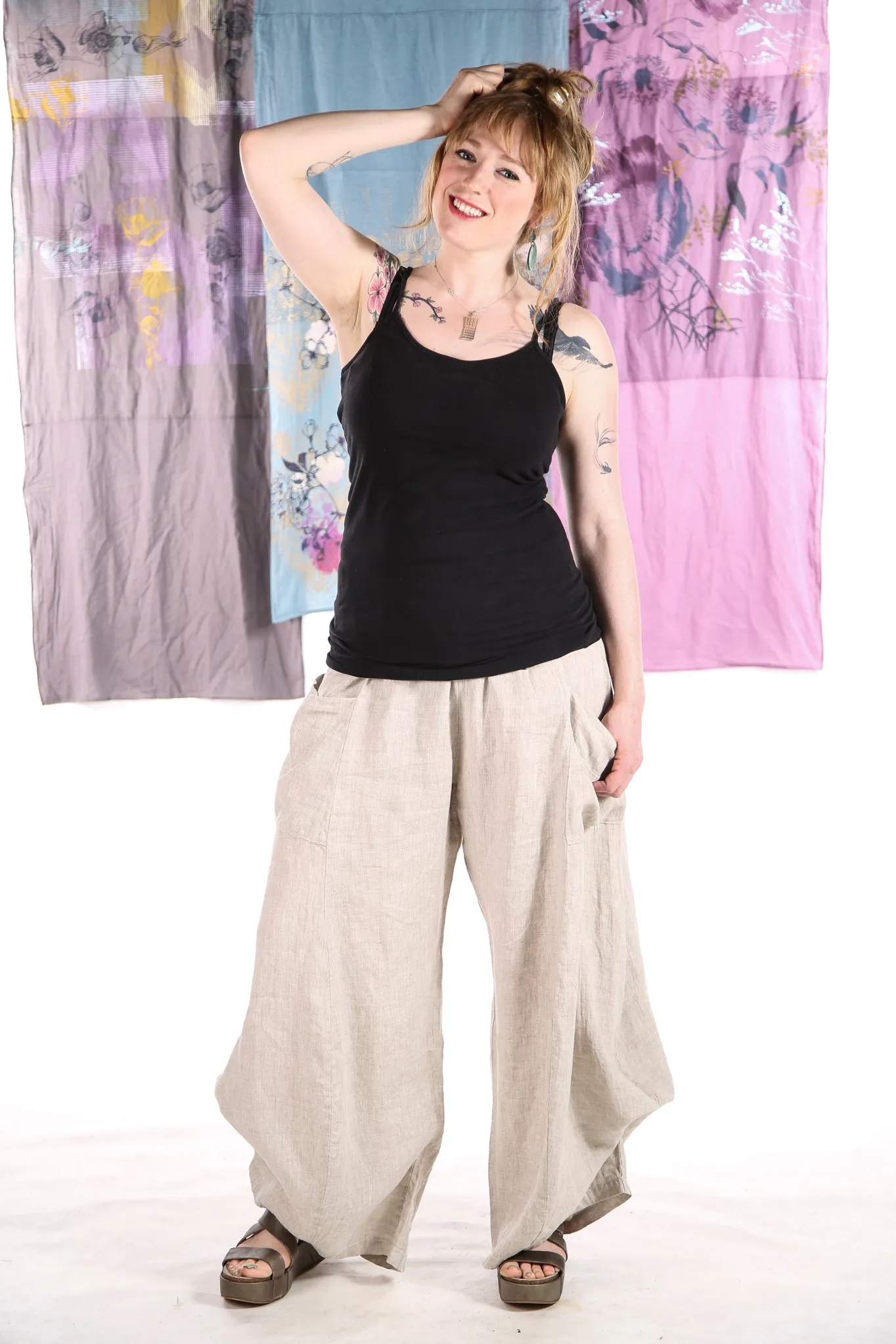 3243 Linen Billow Pant Natural-U
