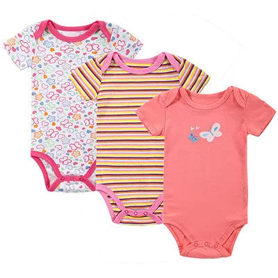3PCS Baby Boy Rompers Baby Clothing Set Summer Cotton Baby Girl Boy Short Sleeve Car Printed Jumpsuit born Baby Clothes