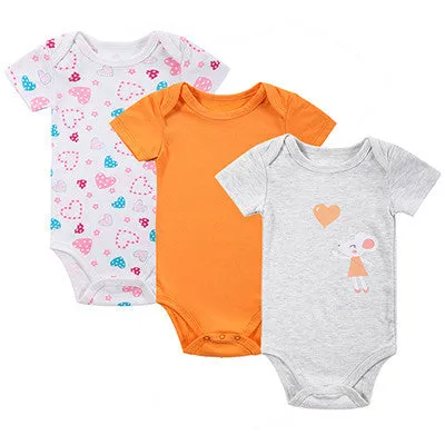 3PCS Baby Boy Rompers Baby Clothing Set Summer Cotton Baby Girl Boy Short Sleeve Car Printed Jumpsuit born Baby Clothes
