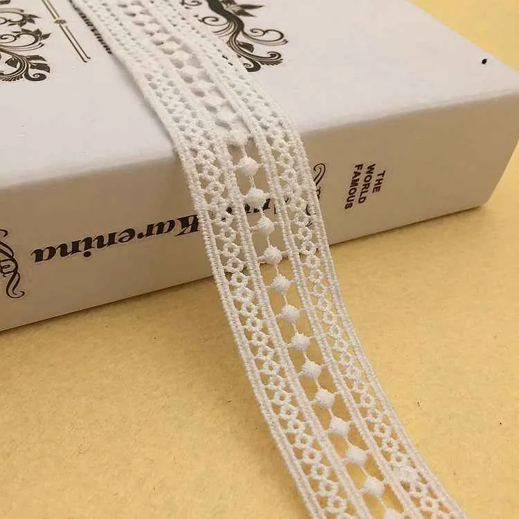 4cm Black White Milk Fiber Embroidered Lace Trim 15 Yards