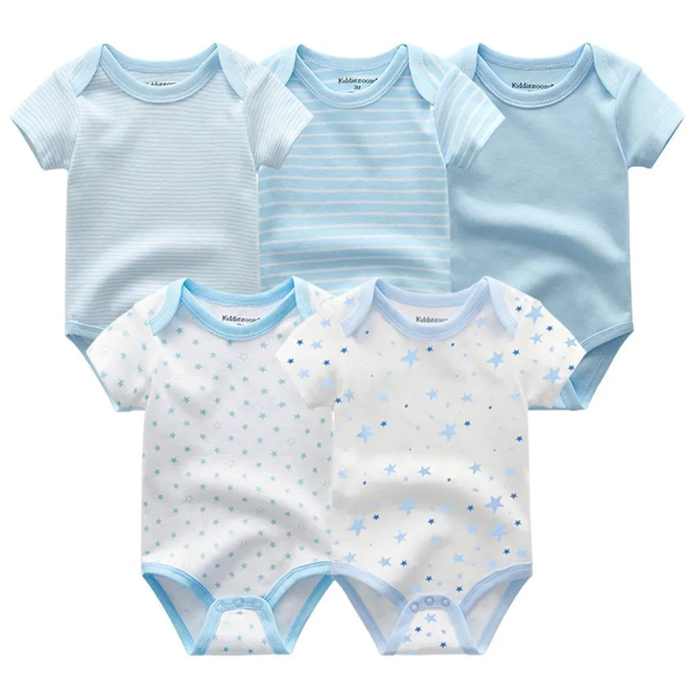 5 PC Baby Summer High Quality Striped Rompers Jumpsuit For Boy & Girls Comfortable Clothes