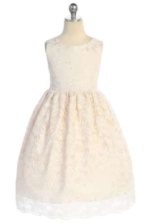 526 Lace V Back Bow Plus Size Dress