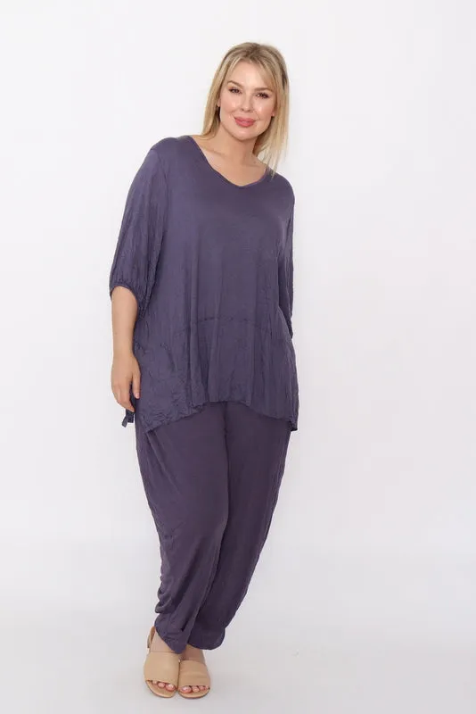 7986 Ink Crinkle Cotton Square Top & 7718 Comfy pants