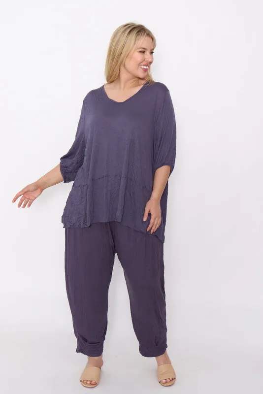 7986 Ink Crinkle Cotton Square Top & 7718 Comfy pants