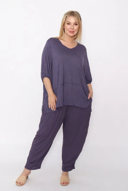 7986 Ink Crinkle Cotton Square Top & 7718 Comfy pants