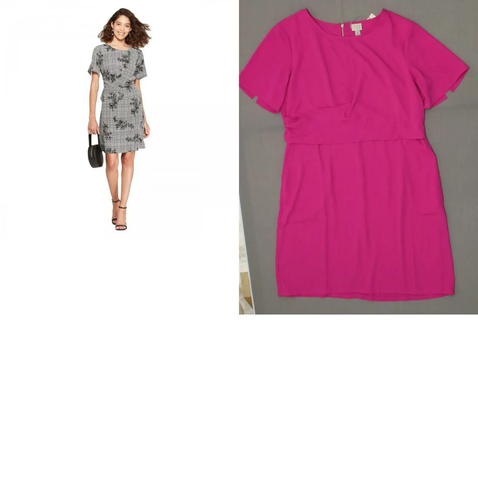 A New Day Women's Short Sleeve Twist Front Crepe Sheath Dress
