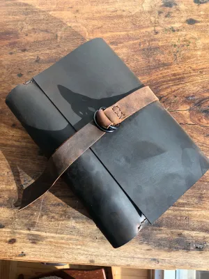 A5 Notebook Binder / Roomy A5 Leather Binder / Half page Mini Binder / 3 Ring Leather Notebook