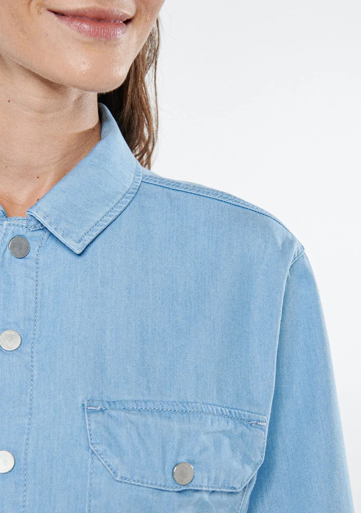 ABBEY Bleached Denim Jean Jumpsuit