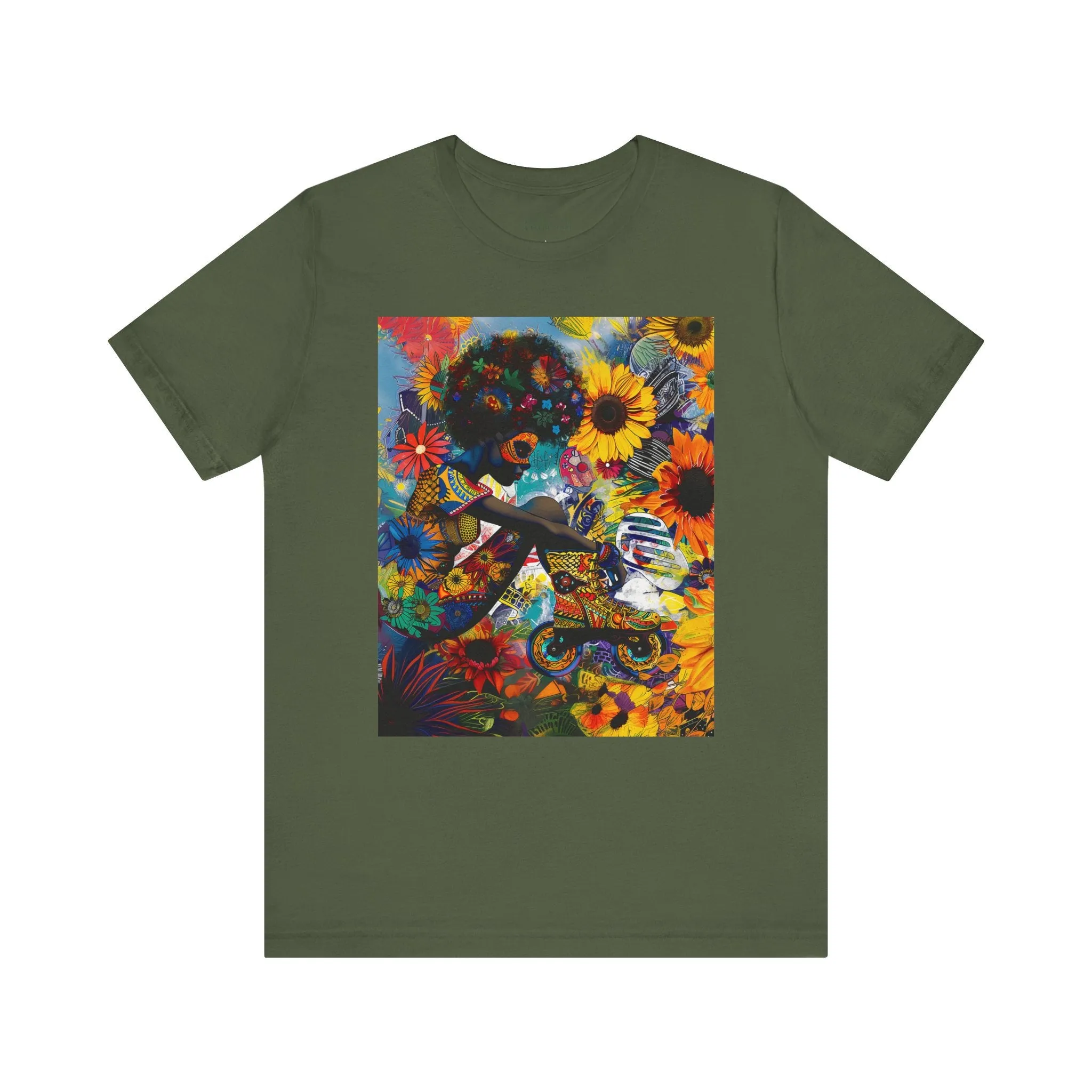 African American Woman Roller Skater Tee