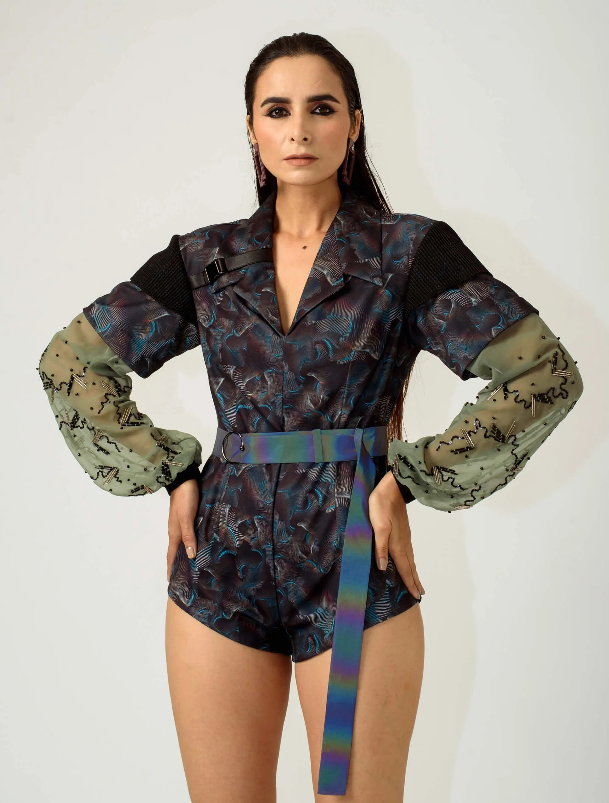 Agitation printed bodysuit