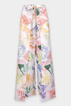 Agnes Pareo Trousers in White Print