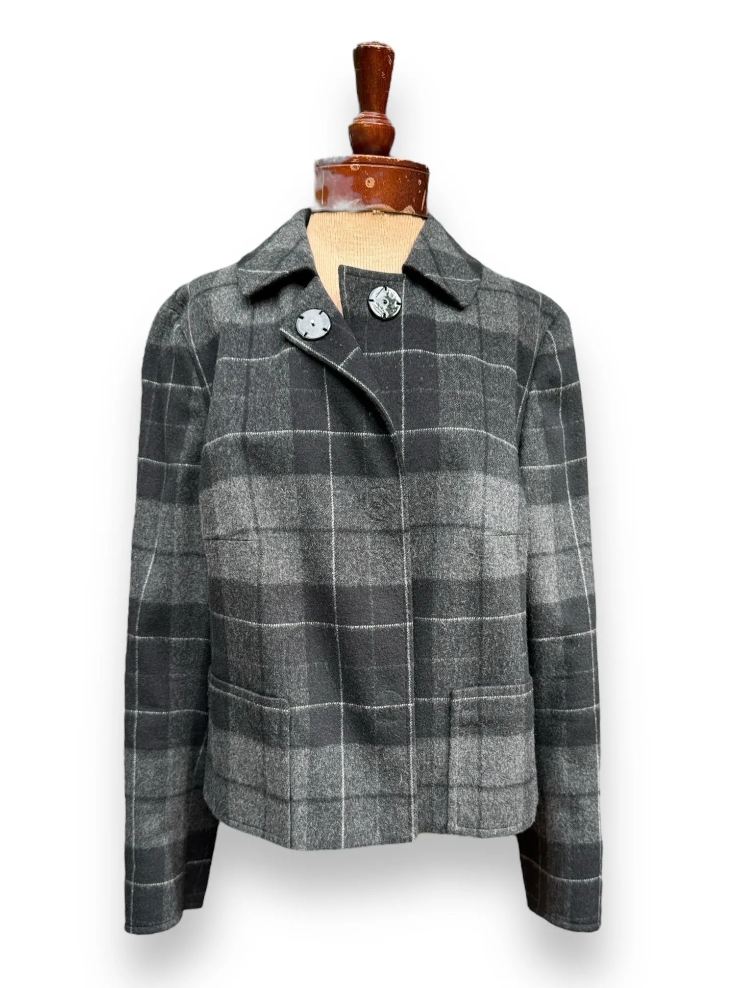 AKRIS Size Large Black & Gray Jacket