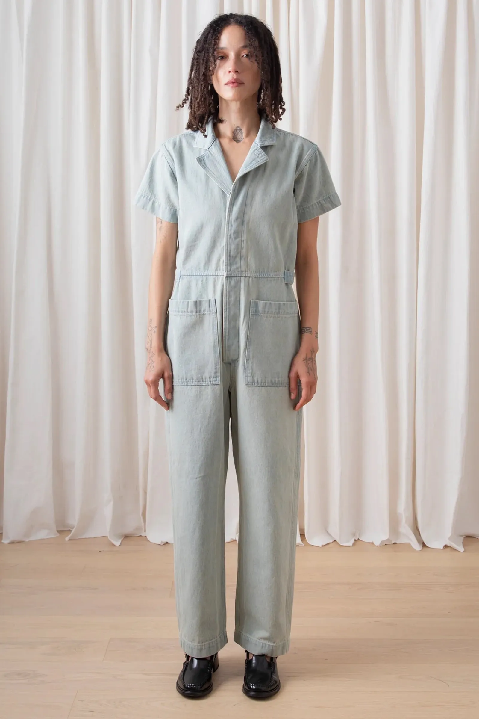 Ali Golden Boiler Suit in Light Denim