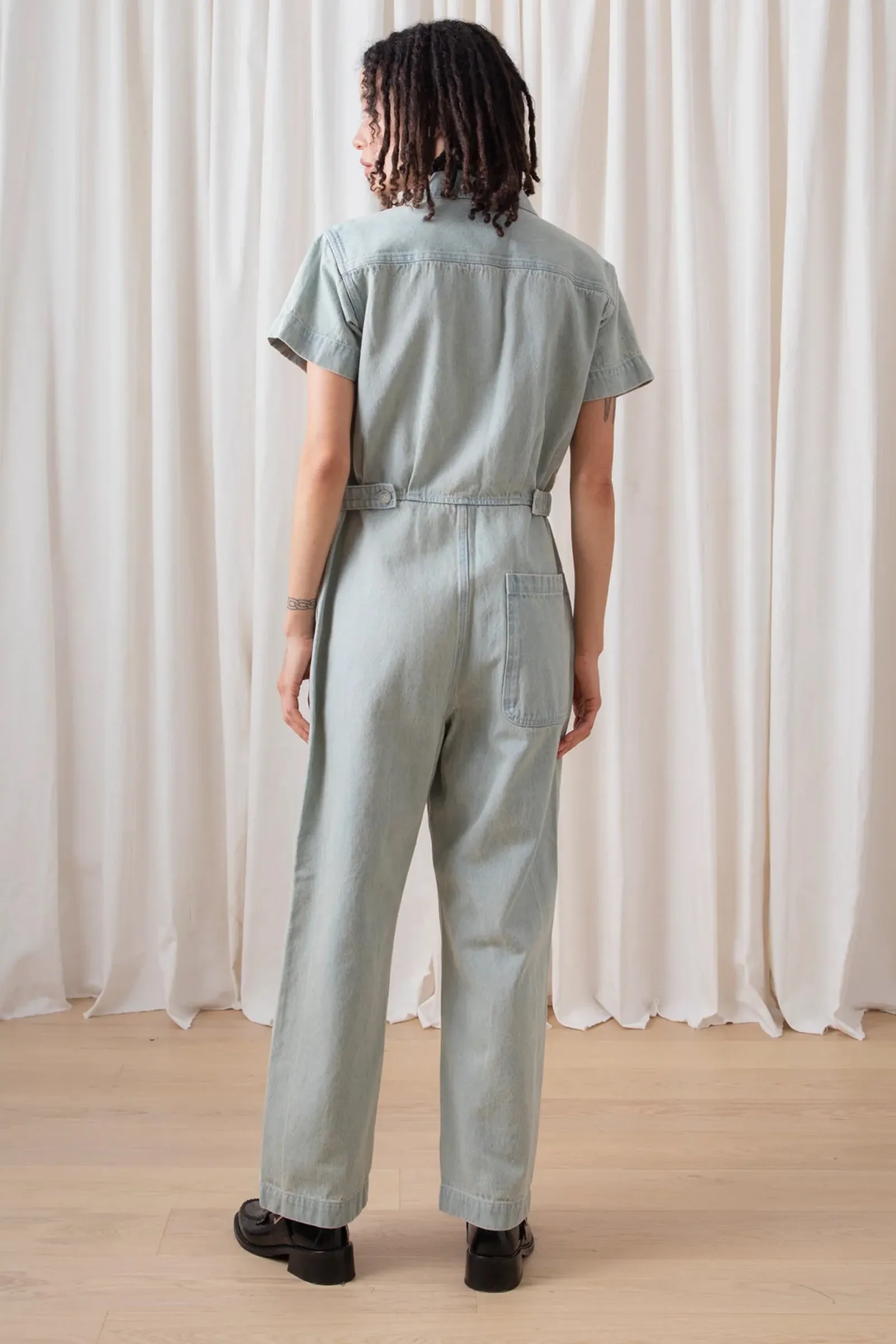 Ali Golden Boiler Suit in Light Denim