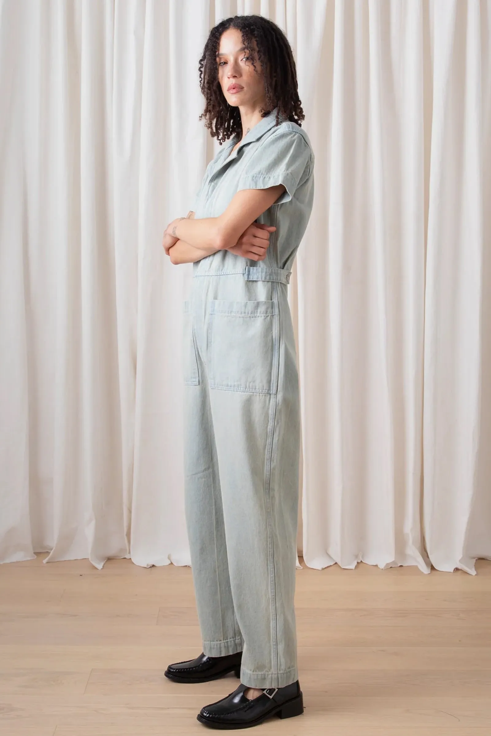 Ali Golden Boiler Suit in Light Denim