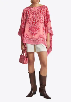 All-Over Print Silk Cape