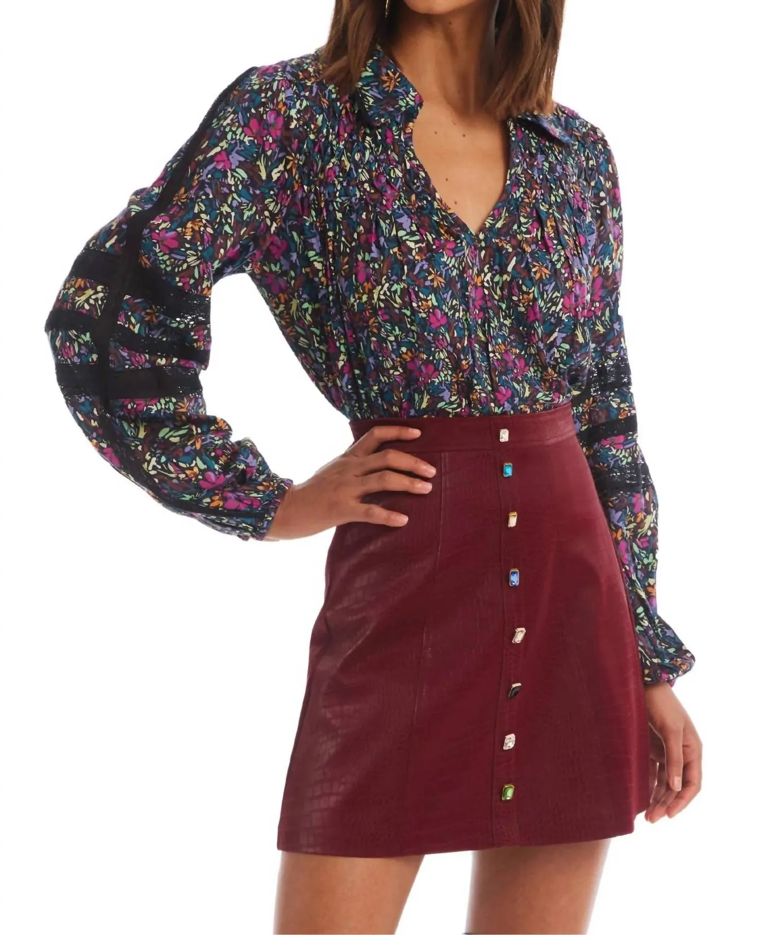 Allison New York - Rhinestone Mini Skirt