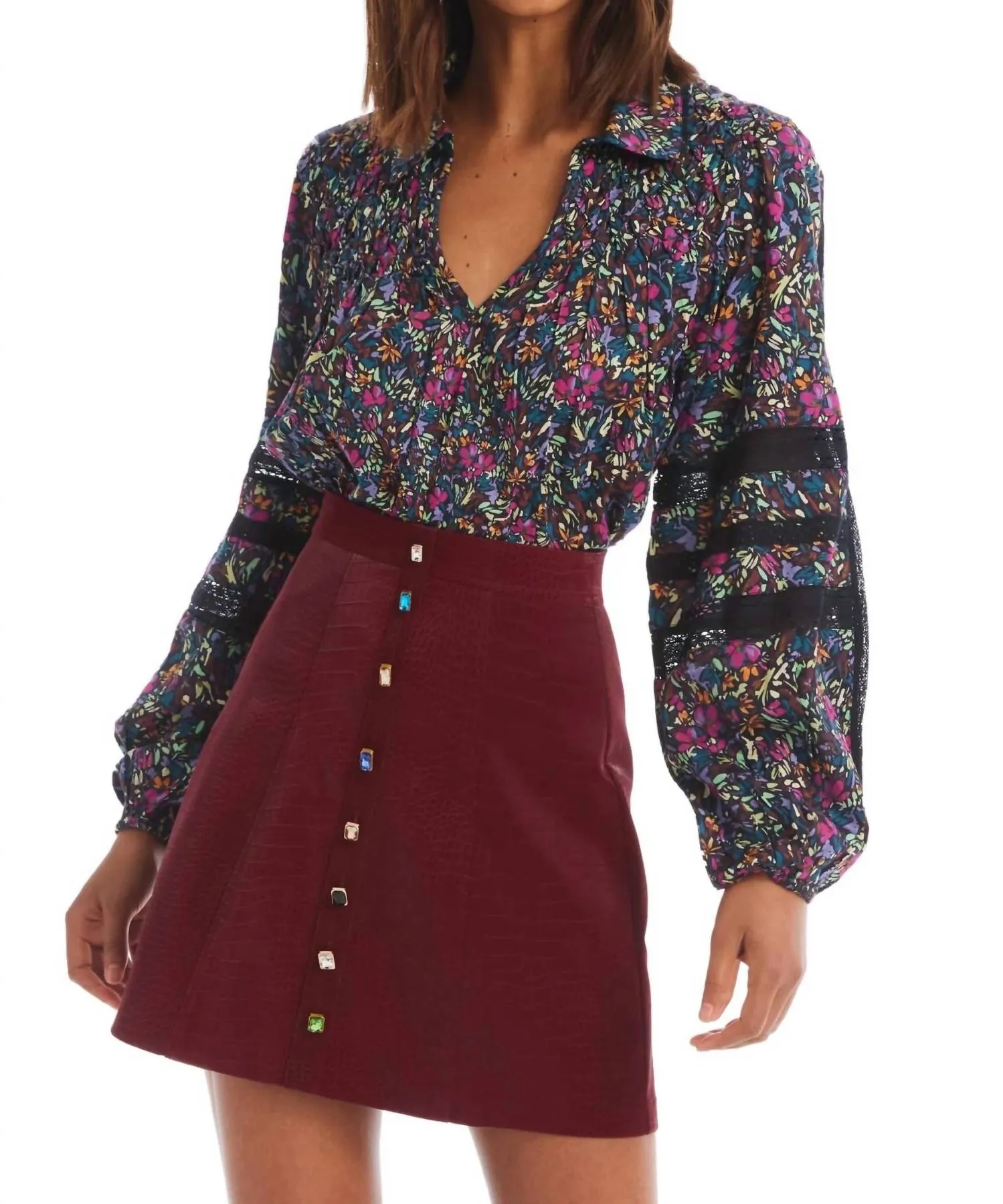 Allison New York - Rhinestone Mini Skirt
