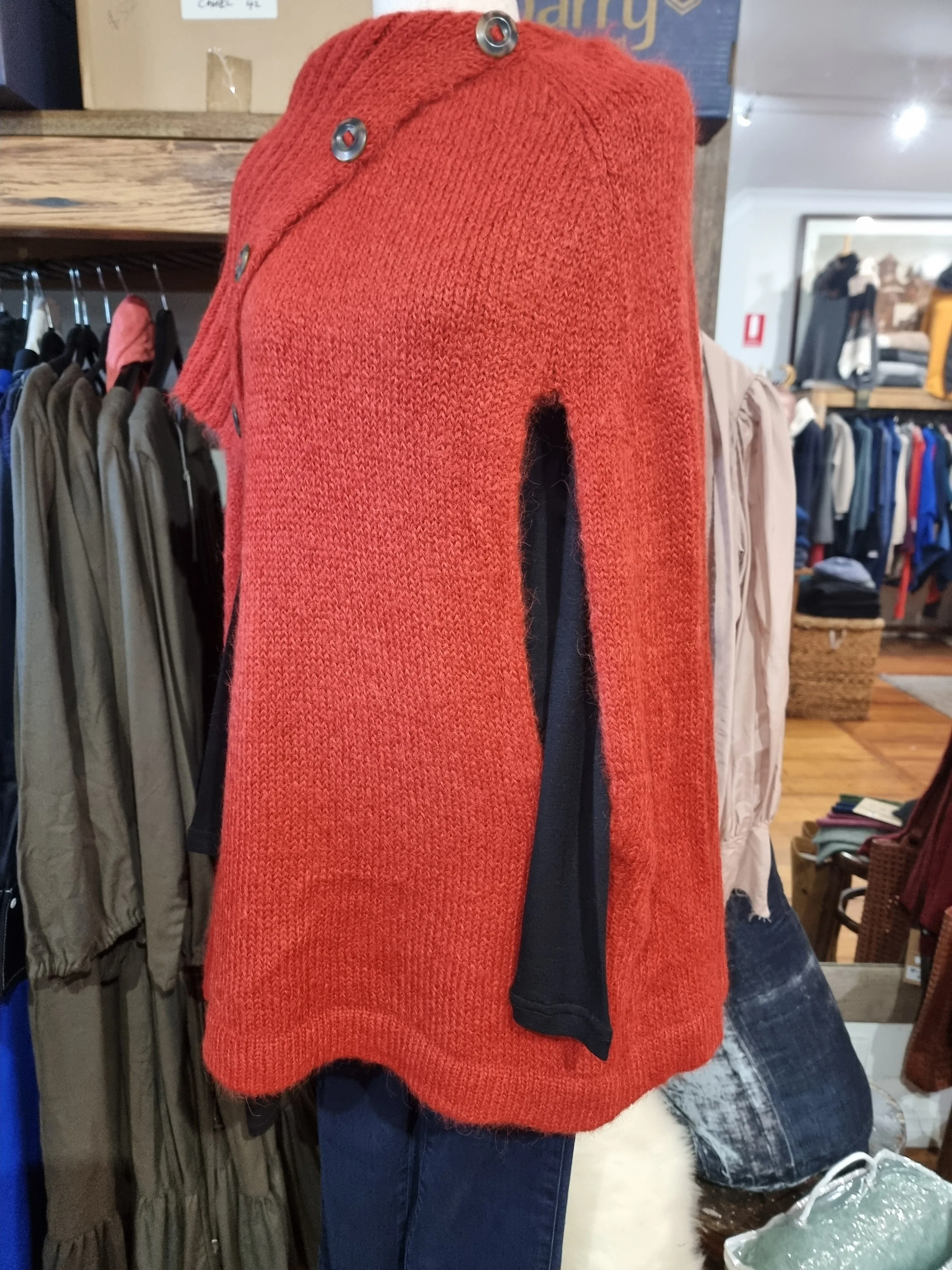 Alpaca Poncho with Arm Holes