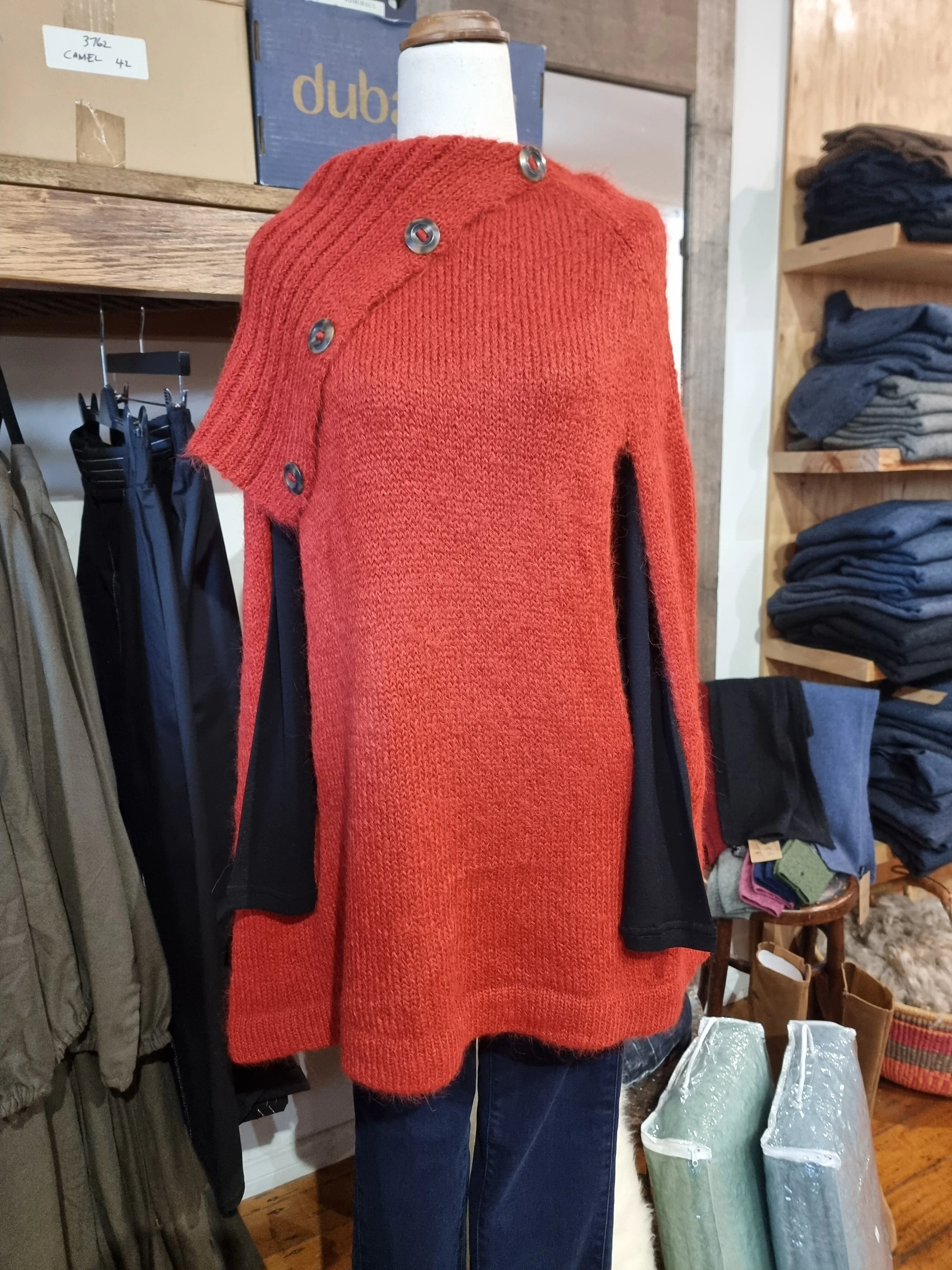 Alpaca Poncho with Arm Holes