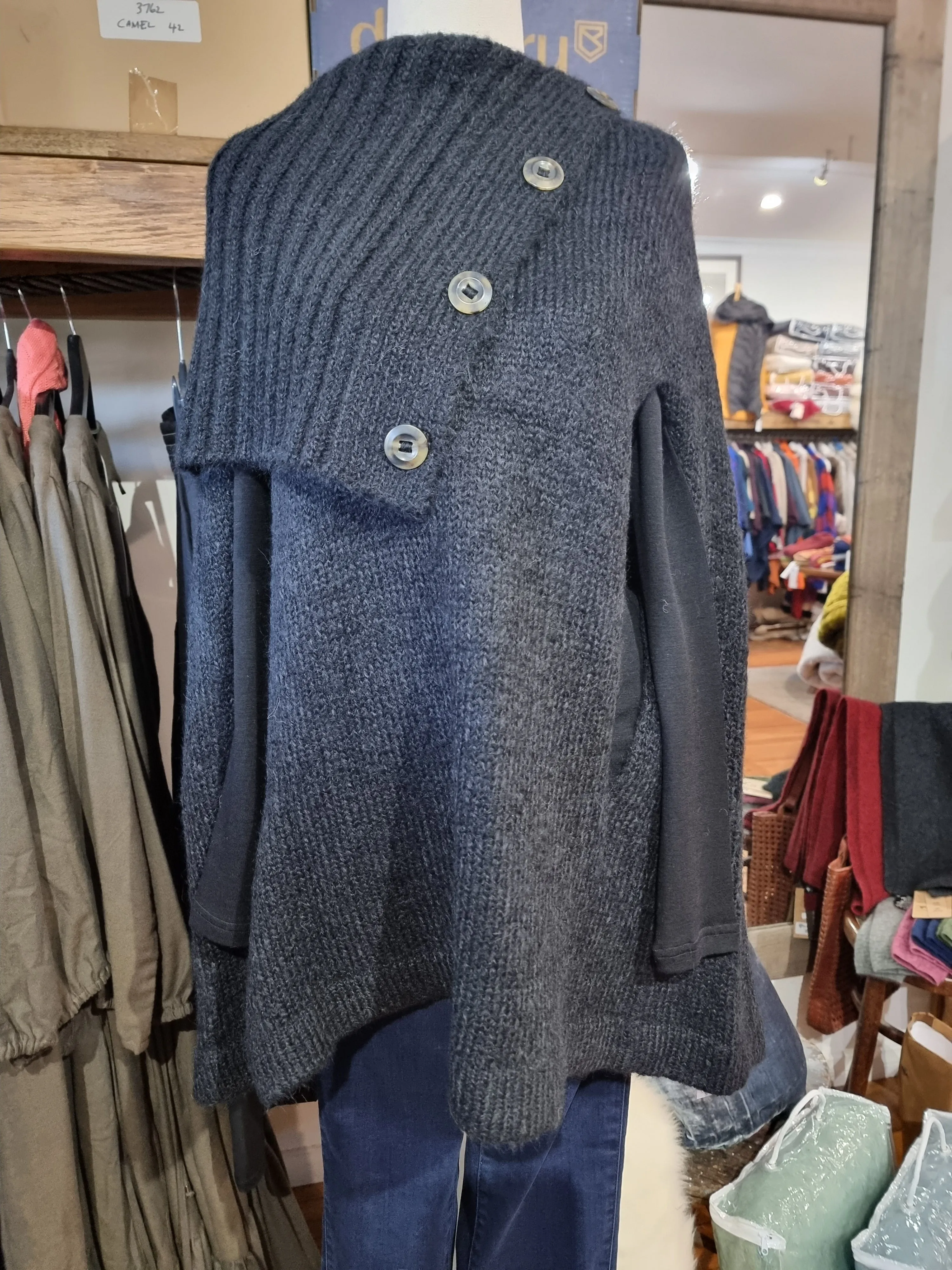 Alpaca Poncho with Arm Holes