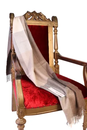 Alpaca Throw Beige Plaid