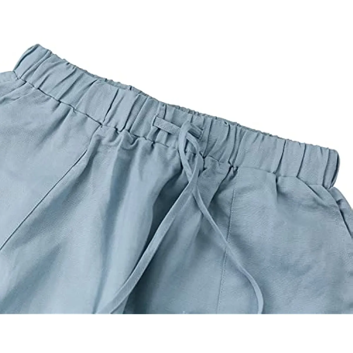 Amazhiyu Womens Linen Pencil Drawstring Pants