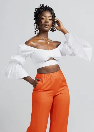 Ambar Women's Crop Top (White) - Clearance