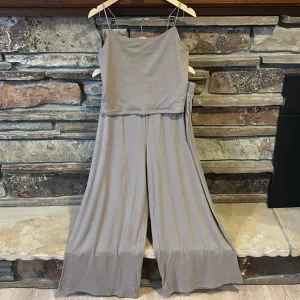 American Eagle Lounge Camisole and Wide Leg Pants Set in Tan