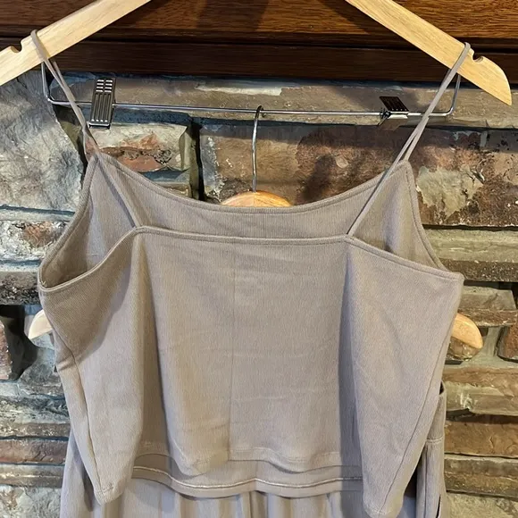 American Eagle Lounge Camisole and Wide Leg Pants Set in Tan