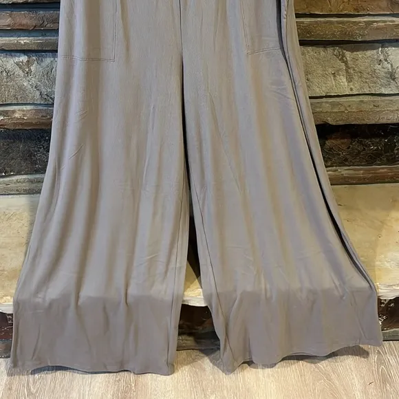 American Eagle Lounge Camisole and Wide Leg Pants Set in Tan