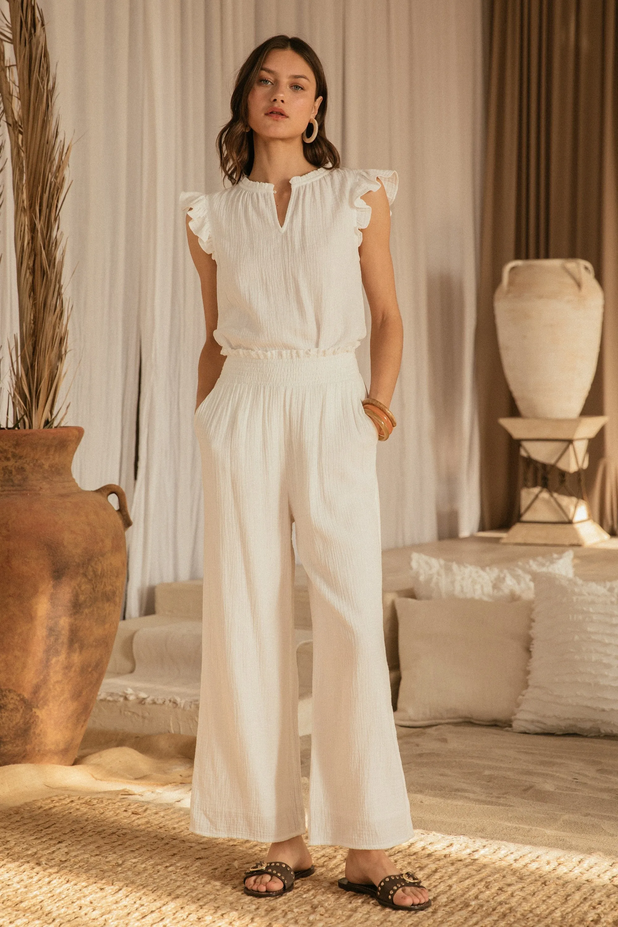Angel White Wide Leg Pants