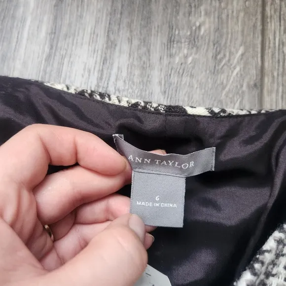 Ann Taylor Loft Wool Blend Printed Skirt 6