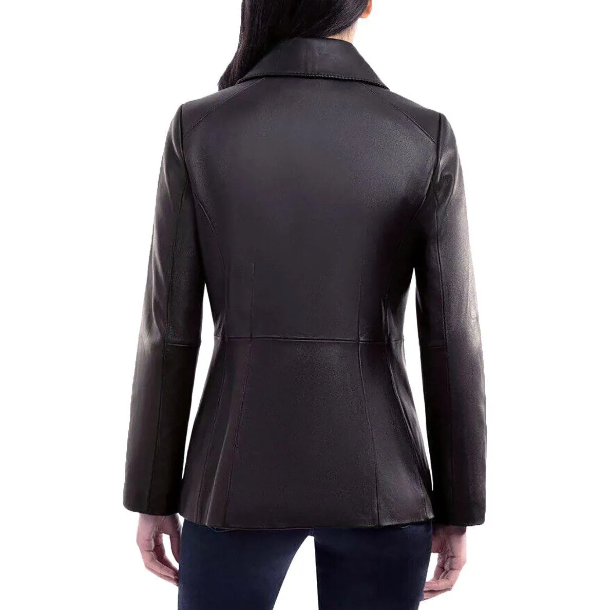 Anne Klein Women's Button Front Leather Jacket
