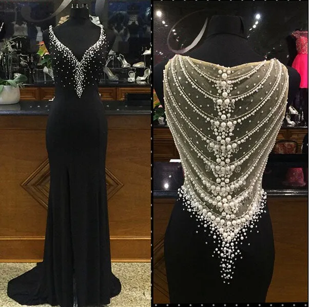Anneprom Beading Charming Prom Dresses,The Elegant V-Neck Floor-Length Evening Dresses, Prom Dresses, Real Made Prom Dresses APP0405