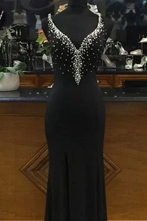 Anneprom Beading Charming Prom Dresses,The Elegant V-Neck Floor-Length Evening Dresses, Prom Dresses, Real Made Prom Dresses APP0405