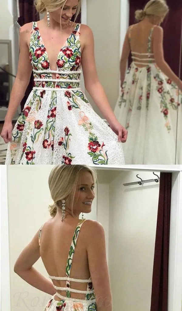 Anneprom Cheap V Neck Prom Dresses with Sleeveless, Floor Length Formal Dress with Appliques APP0391