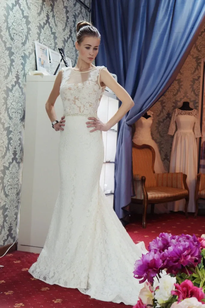 Anneprom Trumpet/Mermaid Scoop Wedding Dress,Lace Wedding Dresses Weeding Gowns APW0284