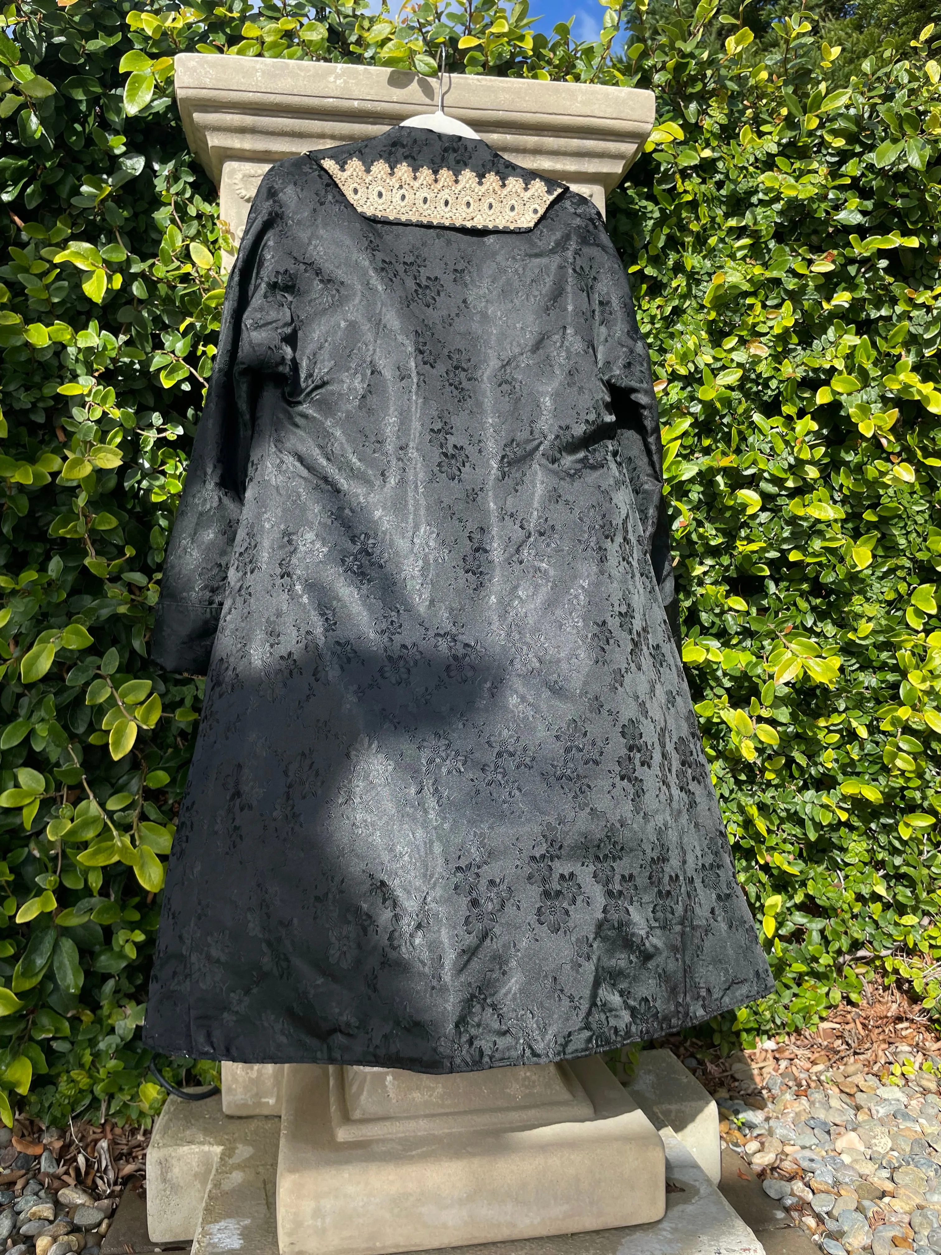 Antique 1920s Satin Damask Lace Bow & Tassel Jacket