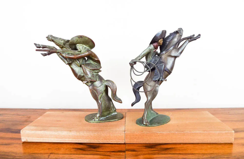Antique Austrian Bronze Cowboy Figurine ~ 6"