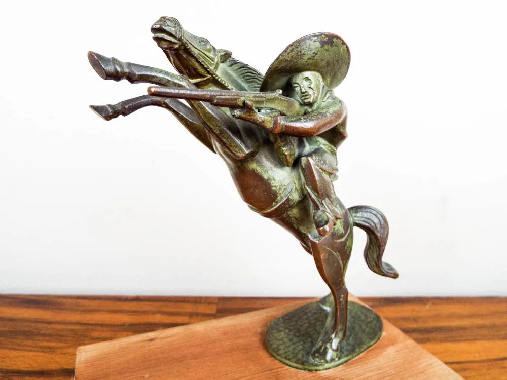 Antique Austrian Bronze Cowboy Figurine ~ 6"