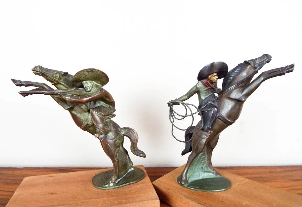 Antique Austrian Bronze Cowboy Figurine ~ 6"