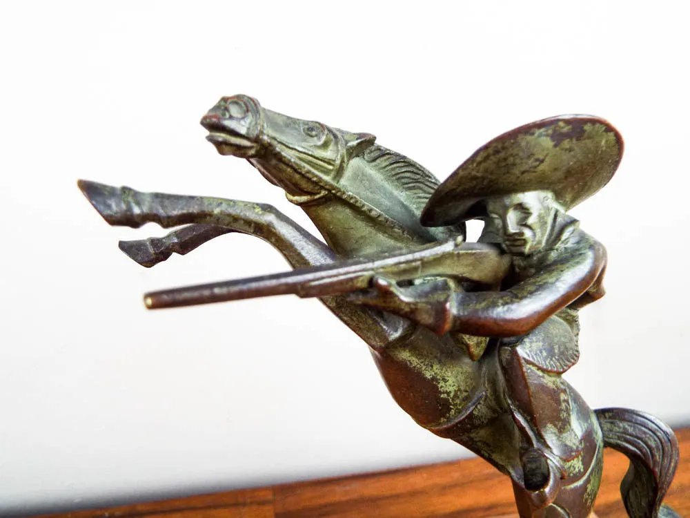 Antique Austrian Bronze Cowboy Figurine ~ 6"