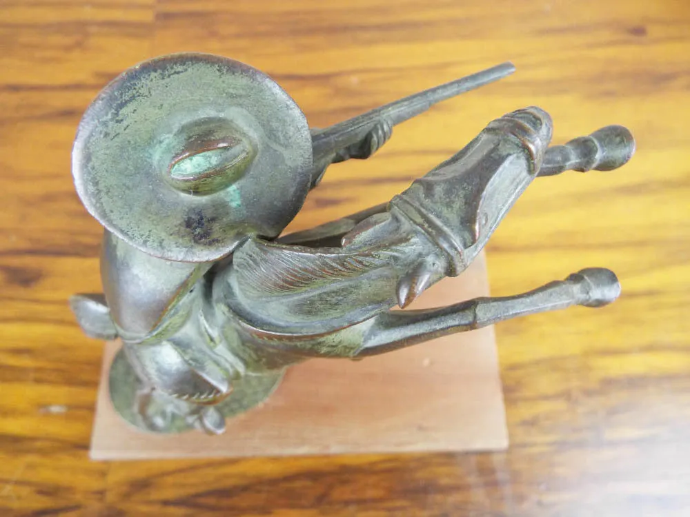 Antique Austrian Bronze Cowboy Figurine ~ 6"