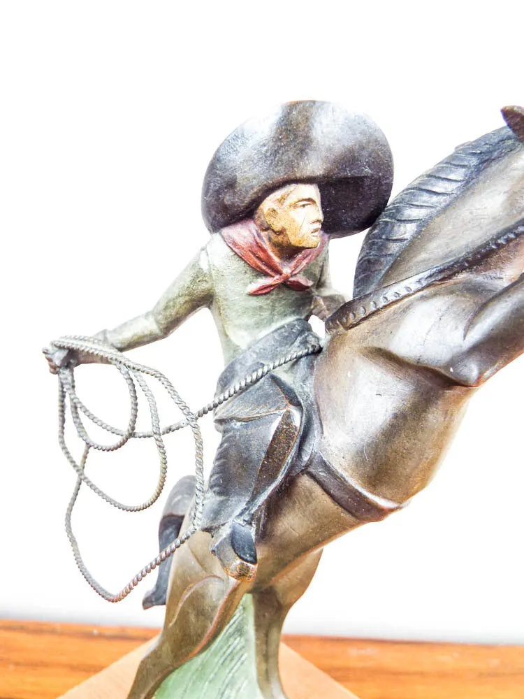 Antique Austrian Bronze Cowboy Figurine ~ 6"